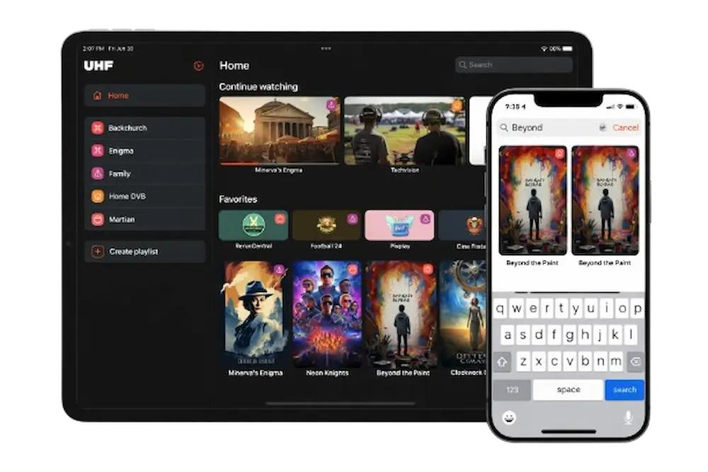 UHF IPTV App Interface