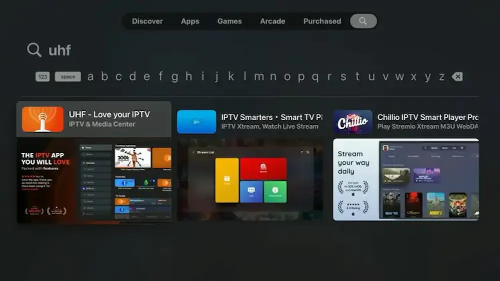 Search UHF IPTV App